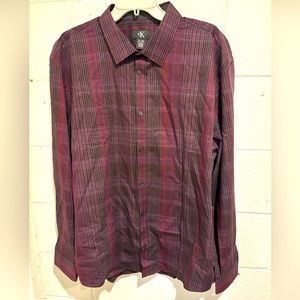 Calvin Klein CK men’s burgundy button down shirt size XL
